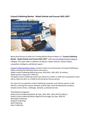 content publishing market global outlook