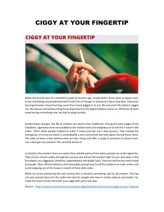 CIGGY AT YOUR FINGERTIP