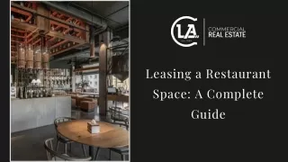 Leasing a Restaurant Space: A Complete Guide