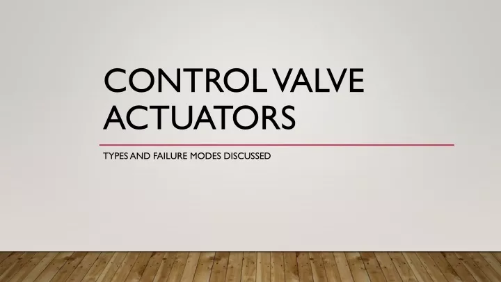 control valve actuators