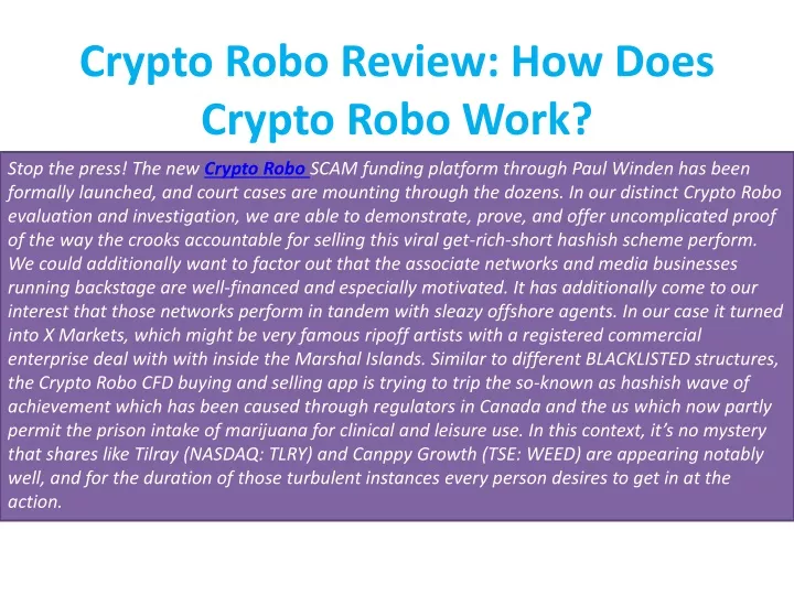 crypto robo review how does crypto robo work