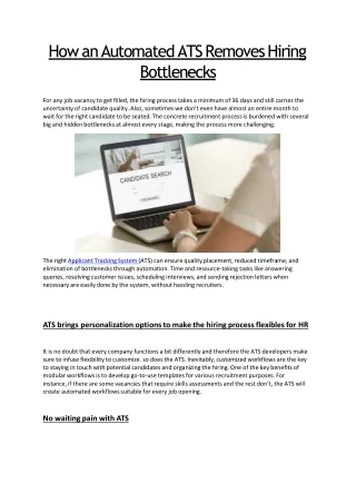 how an automated ats removes hiring bottlenecks