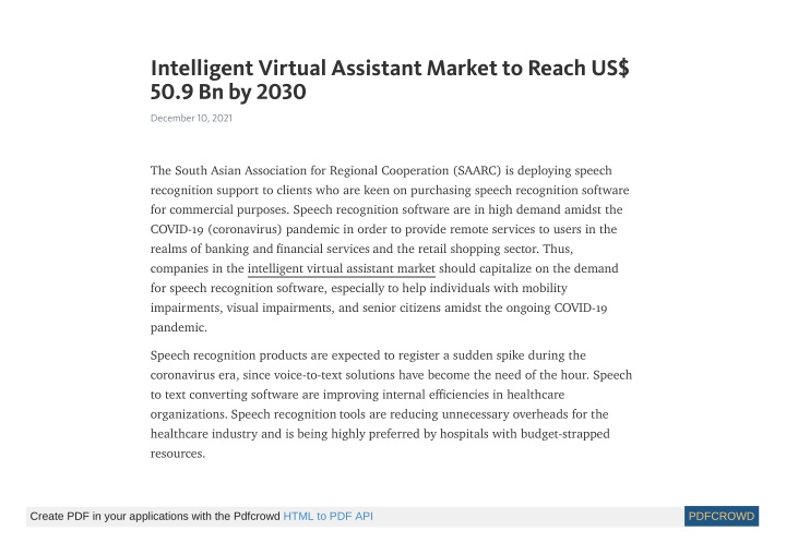 intelligent virtual assistant market to reach