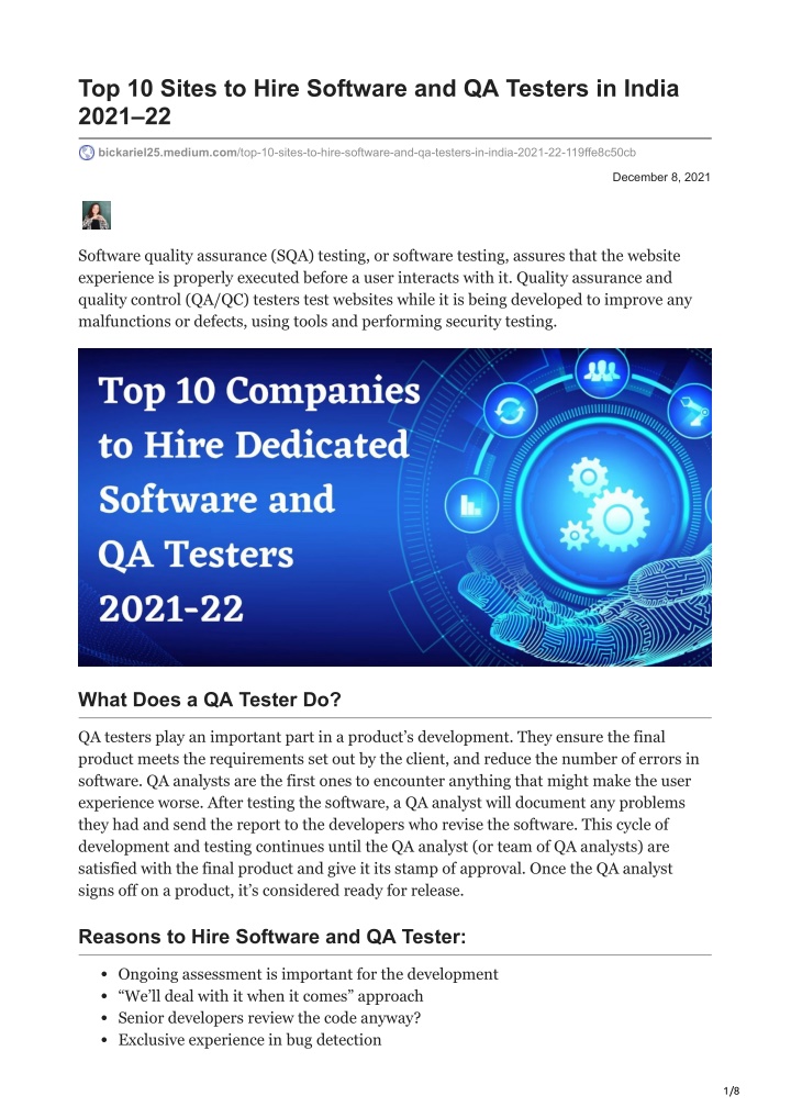 top 10 sites to hire software and qa testers