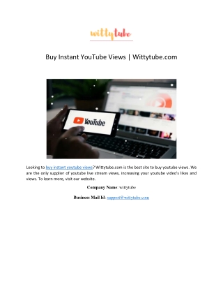buy instant youtube views wittytube com
