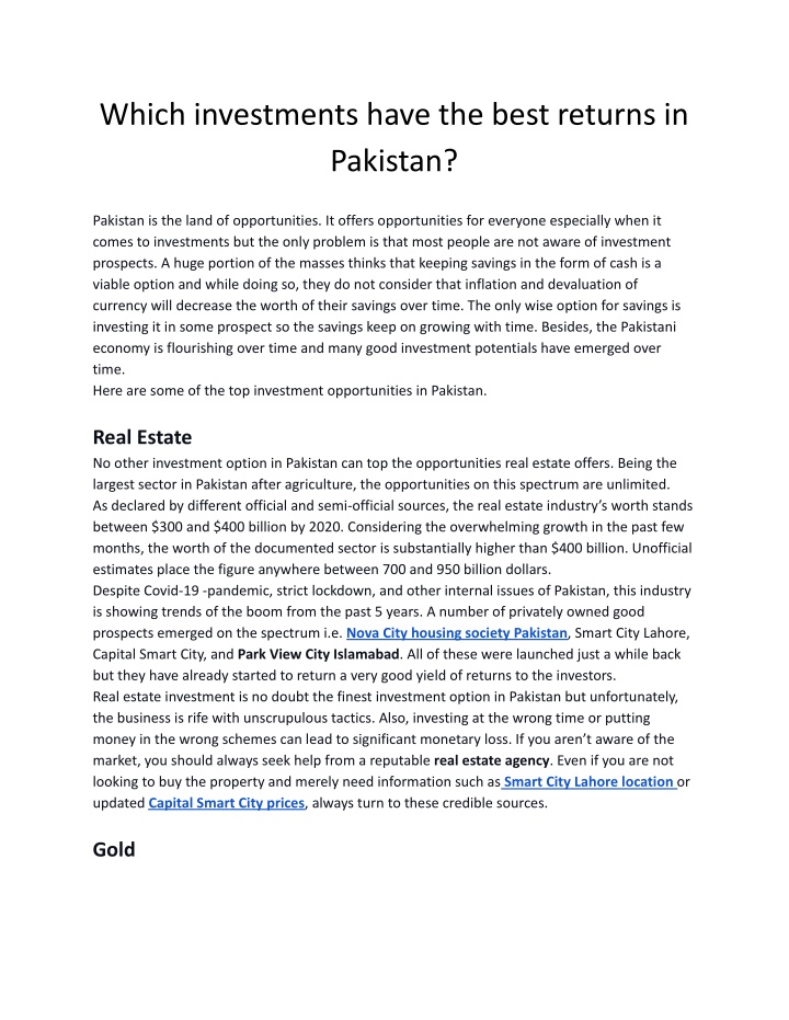 which investments have the best returns