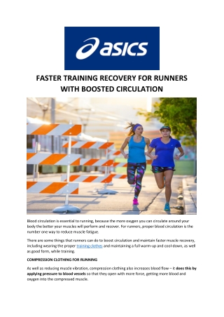 faster training recovery for runners with boosted
