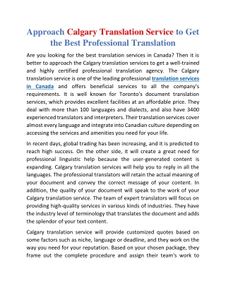 approach calgary translation service