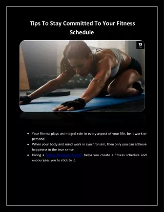Tips To Stay Committed To Your Fitness Schedule