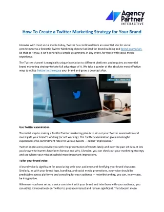 how to create a twitter marketing strategy