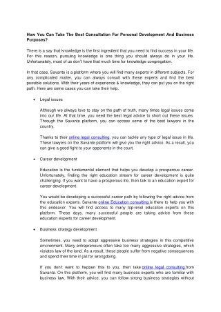 how you can take the best consultation