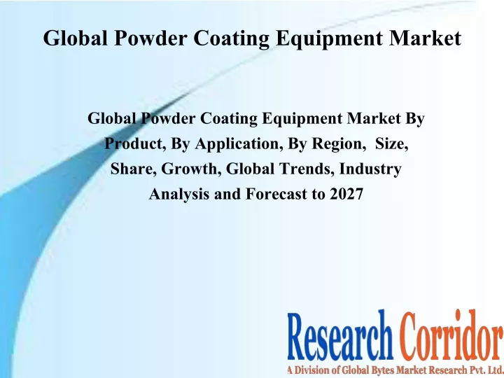 global powder coating equipment market