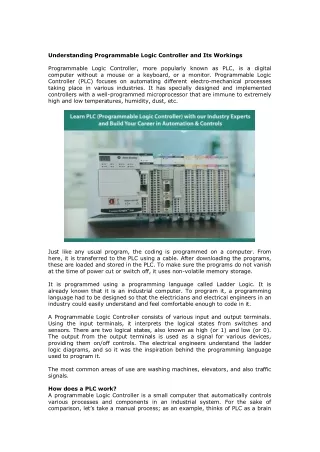 understanding programmable logic controller