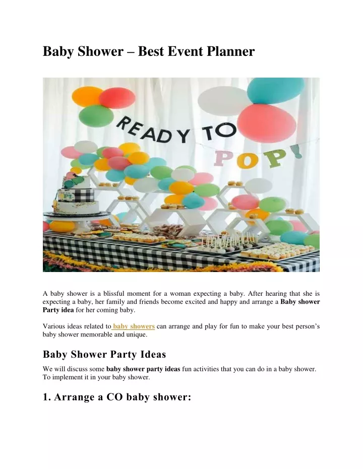 baby shower best event planner
