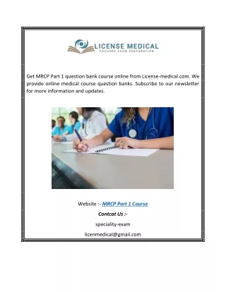 MRCP Part 1 Course | License-medical.com