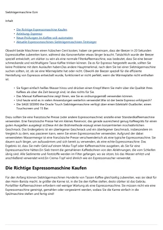 Espressomaschinen Köln - Ein Überblick  2020