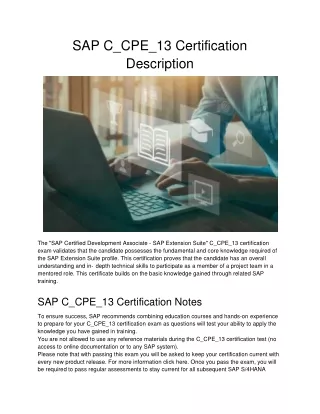 sap c cpe 13 certification description