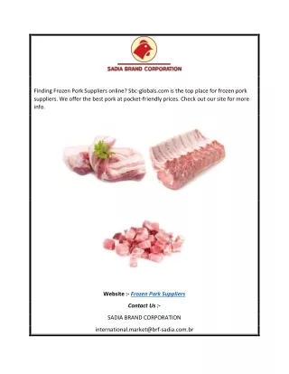 Frozen Pork Suppliers | Sbc-globals.com