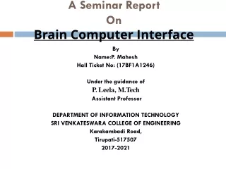 a seminar report on brain computer interface