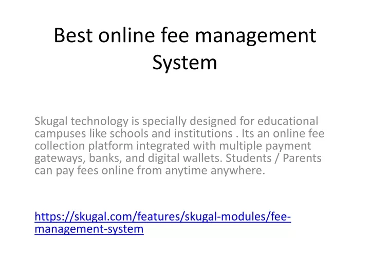 best online fee management system