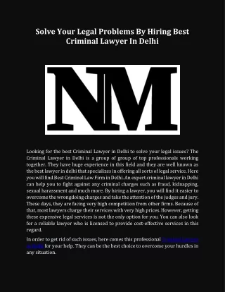 Criminal lawyer in delhi