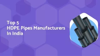 Top HDPE Pipes Manufacturer In India