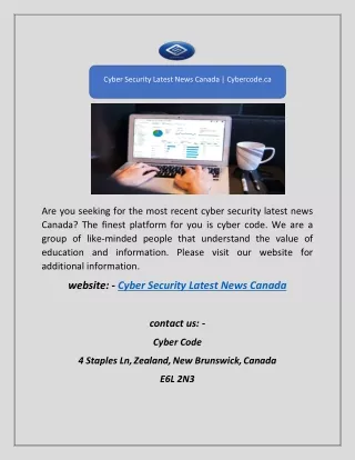 Cyber Security Latest News Canada | Cybercode.ca
