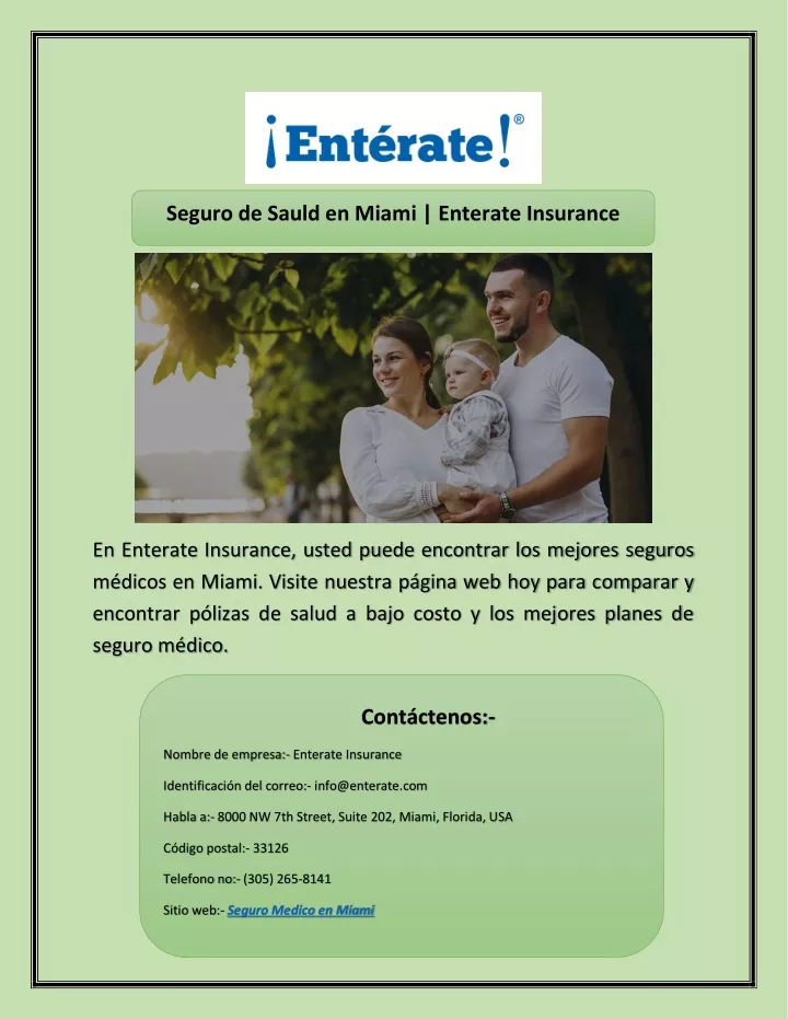 seguro de sauld en miami enterate insurance