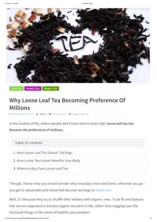 why looses leaf tea