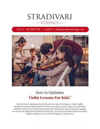 How to Optimize Violin Lessons for Kids