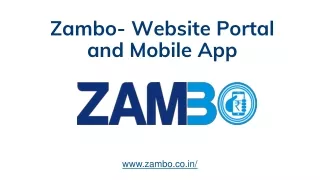 Zambo- Website Portal and Mobile App