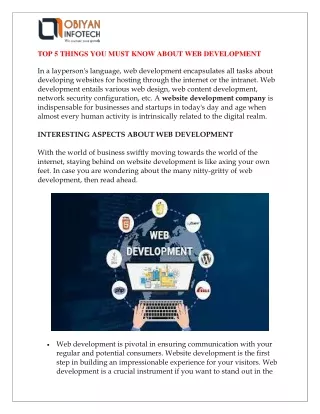 top 5 things you must know about web development