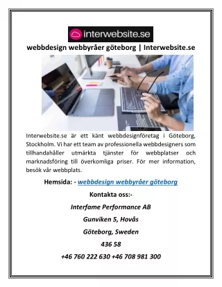 webbdesign webbyr er g teborg interwebsite se