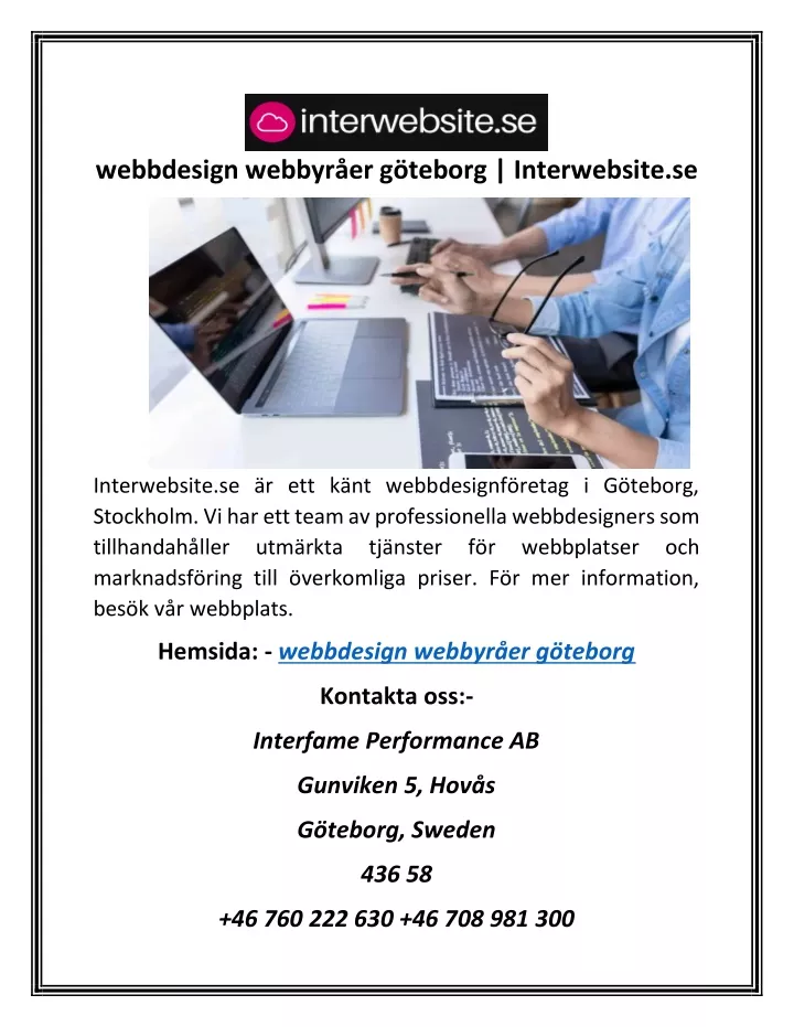 webbdesign webbyr er g teborg interwebsite se