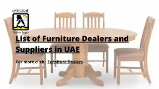 List of Furniture Dealers and Suppliers in UAE
