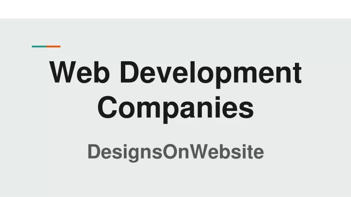 web development companies