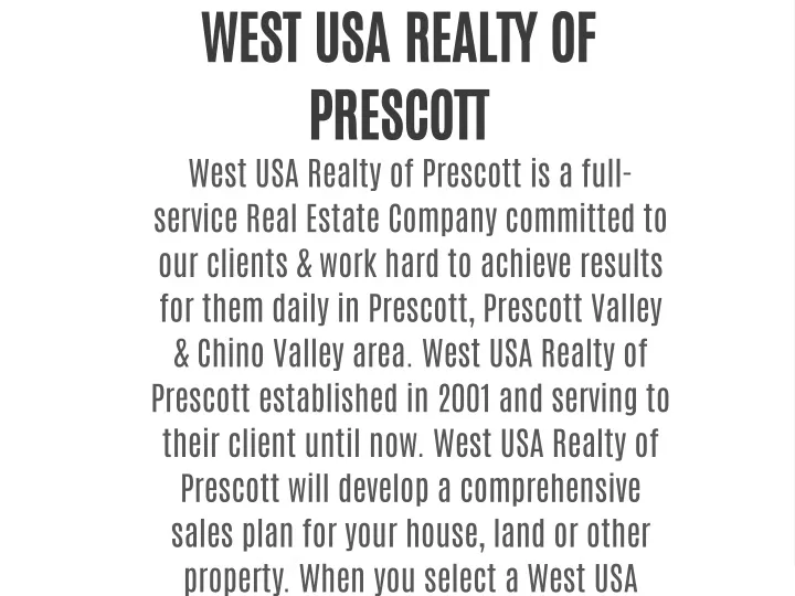 west usa realty of prescott west usa realty