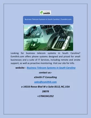 business telecom systems in south carolina