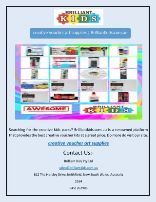 creative voucher art supplies | Brilliantkids.com.au