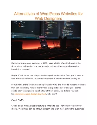 alternatives of wordpress websites
