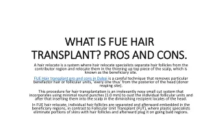 WHAT IS FUE HAIR TRANSPLANT