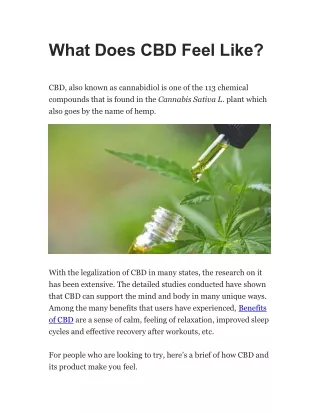 what does cbd feel like