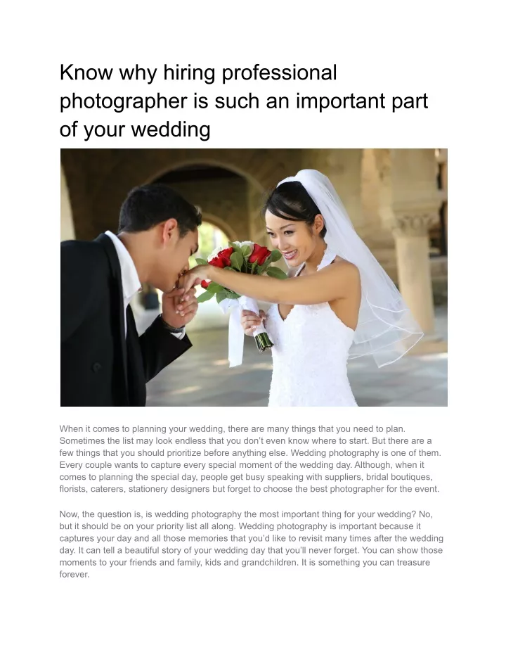 know why hiring professional photographer is such