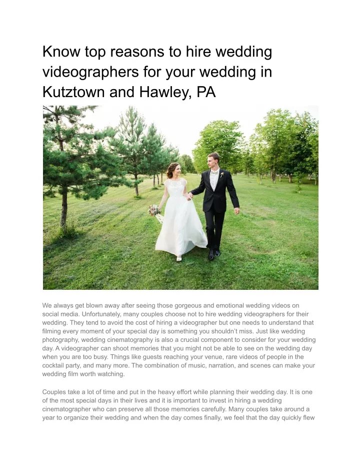 Ppt Know Top Reasons To Hire Wedding Videographers For Your Wedding