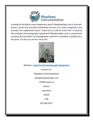Used Gas Chromatography Equipment | Meadowshplc.com