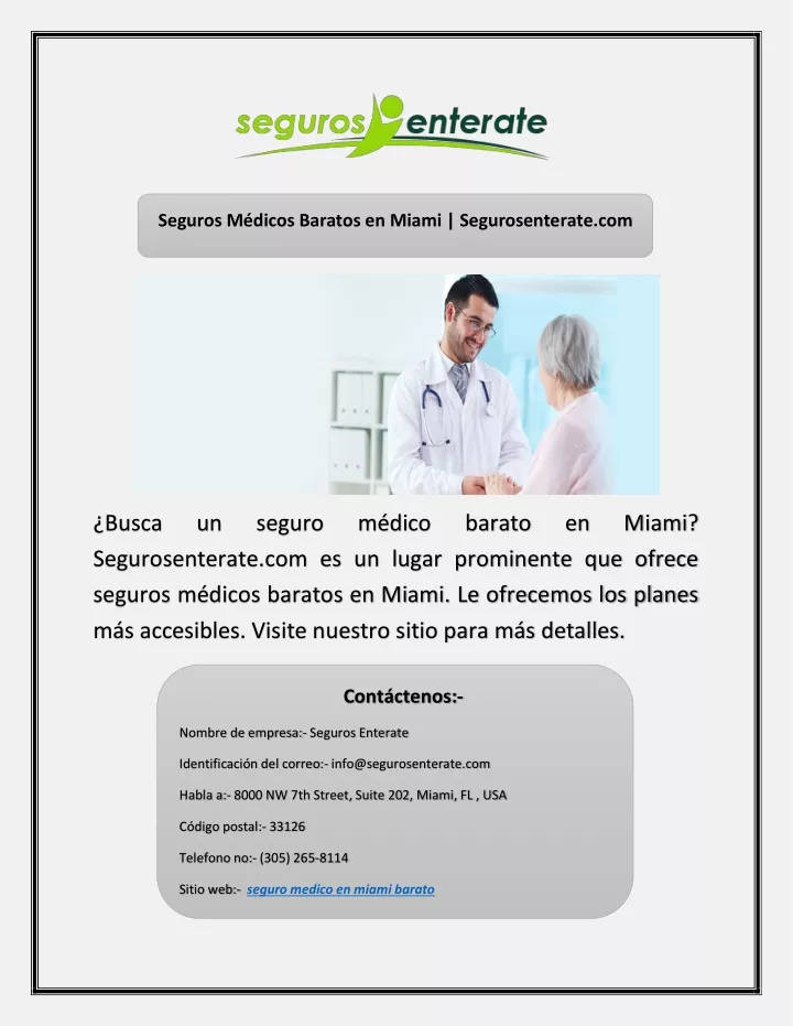 seguros m dicos baratos en miami segurosenterate