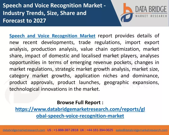 speech and voice recognition market industry