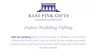 Indian Wedding Gifting