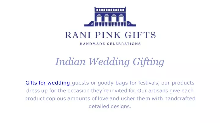 indian wedding gifting