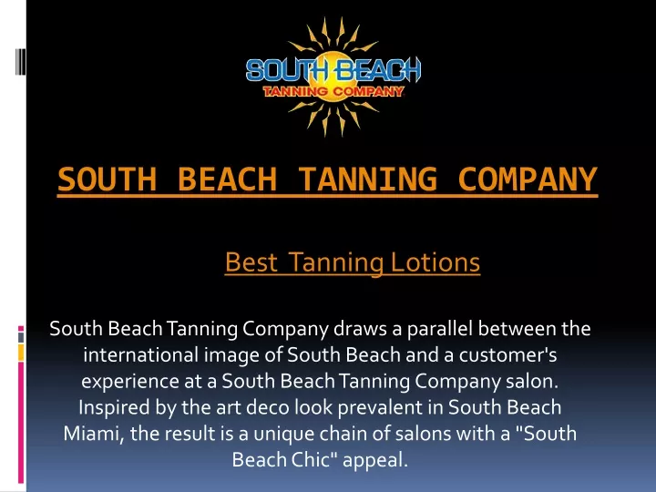 south beach tanning company